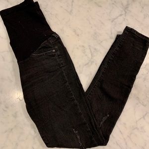 AG (Adriano Goldschmied) Maternity Distressed Skinny Jeans